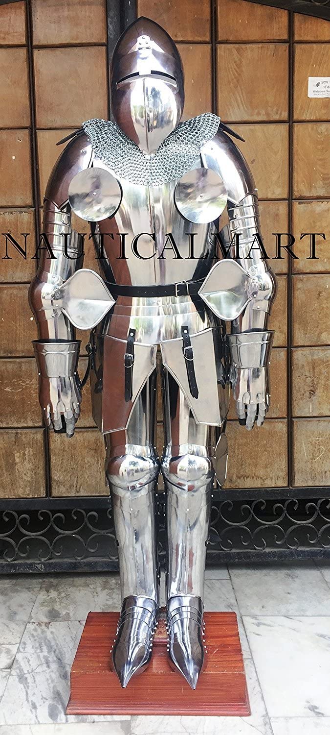NauticalMart Medieval Knight Vestível Full Suit of Armor- LARP